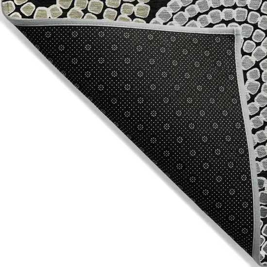 Black Gray And Beige Geometric Washable Indoor Outdoor Area Rug Photo 4
