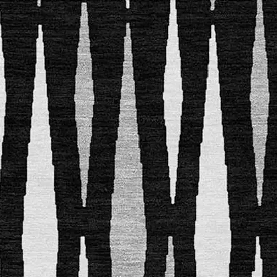 Black Ivory And Gray Geometric Washable Indoor Outdoor Area Rug Photo 6