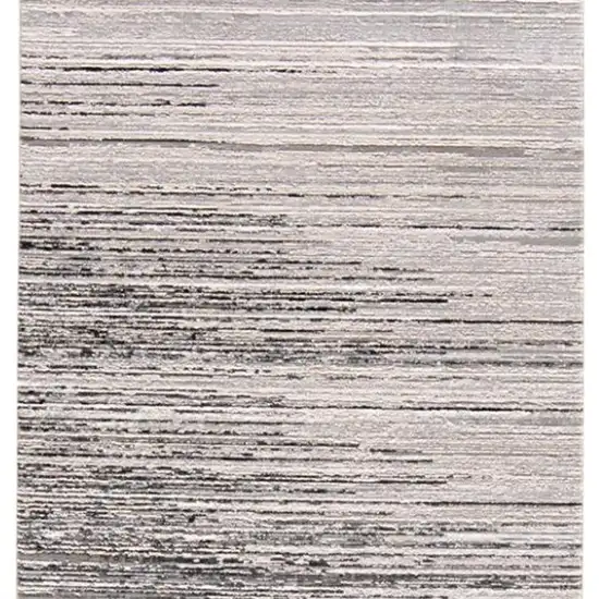 8' Black Silver And Gray Abstract Runner Rug Photo 4