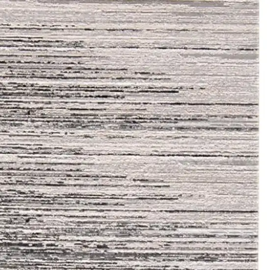 8' Black Silver And Gray Abstract Runner Rug Photo 3