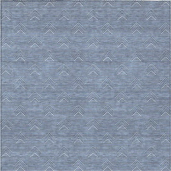 Blue And Ivory Geometric Washable Indoor Outdoor Area Rug Photo 7