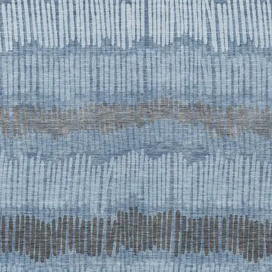 Blue Black And Gray Striped Washable Indoor Outdoor Area Rug Photo 7