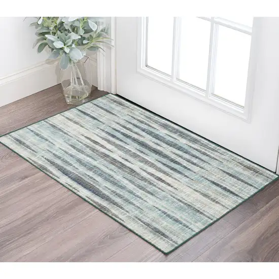 Blue Ombre Tufted Handmade Area Rug Photo 1