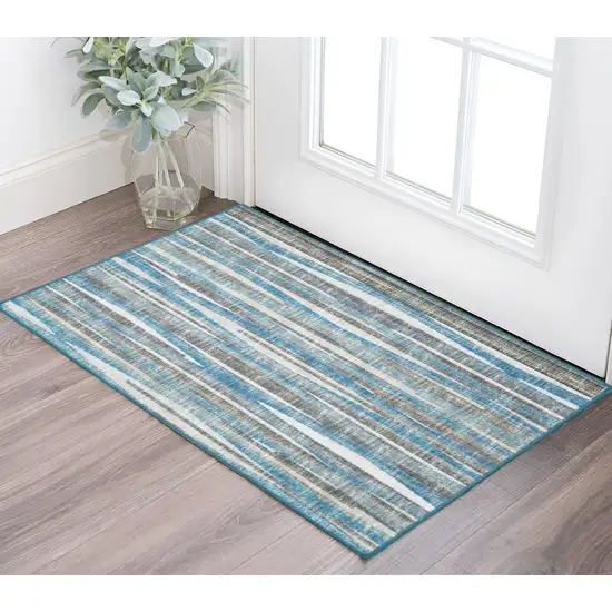 Blue Ombre Tufted Handmade Area Rug Photo 1