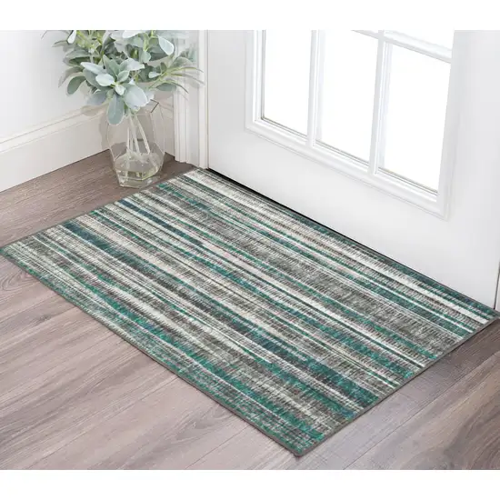 Blue Ombre Tufted Handmade Area Rug Photo 1