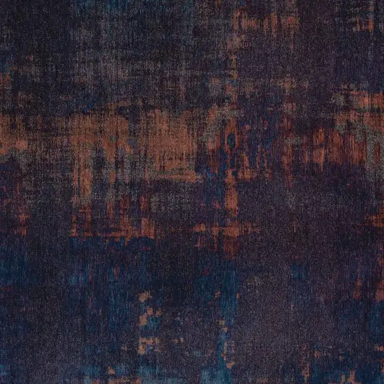 Blue and Brown Abstract Non Skid Area Rug Photo 5