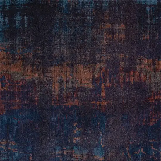 Blue and Brown Abstract Non Skid Area Rug Photo 6