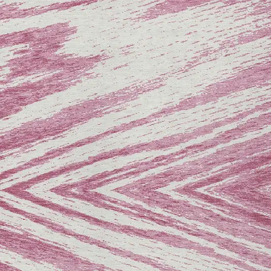 Blush And Ivory Abstract Washable Indoor Outdoor Area Rug Photo 6