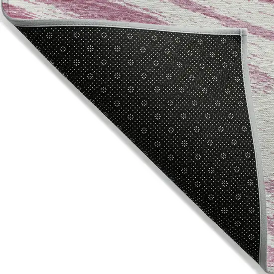 Blush And Ivory Abstract Washable Indoor Outdoor Area Rug Photo 4