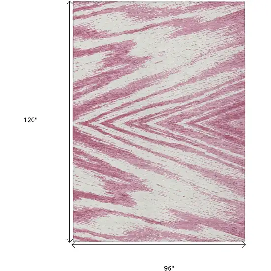 Blush And Ivory Abstract Washable Indoor Outdoor Area Rug Photo 3
