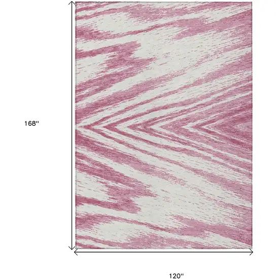 Blush And Ivory Abstract Washable Indoor Outdoor Area Rug Photo 3