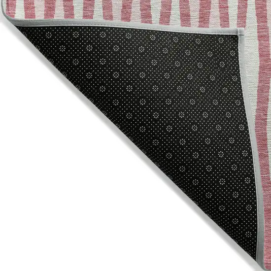 Blush And Ivory Geometric Washable Indoor Outdoor Area Rug Photo 5