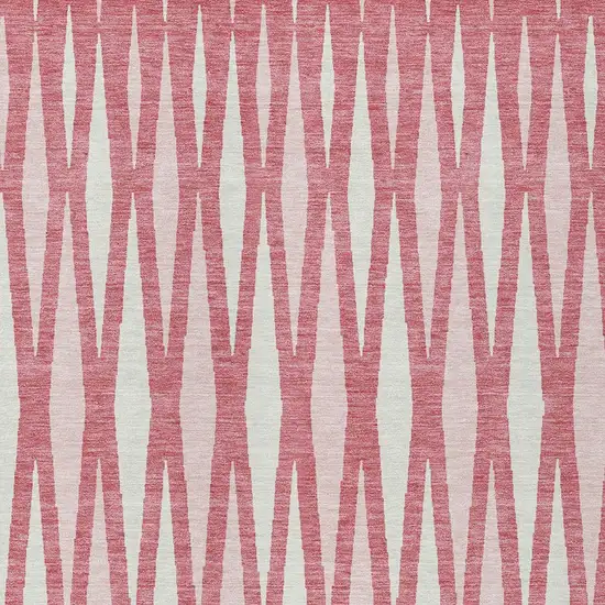 Blush And Ivory Geometric Washable Indoor Outdoor Area Rug Photo 7
