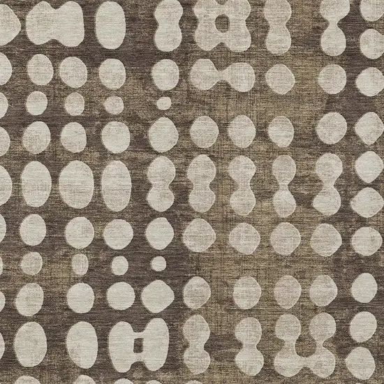 Brown And Beige Abstract Washable Indoor Outdoor Area Rug Photo 6