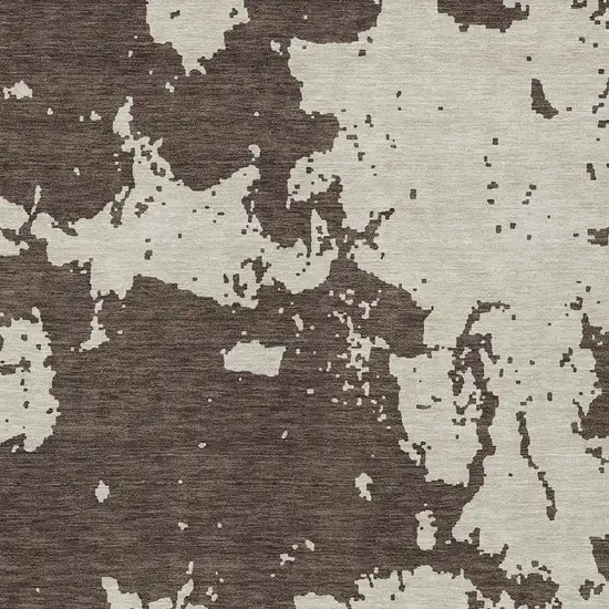 Brown And Beige Abstract Washable Indoor Outdoor Area Rug Photo 6