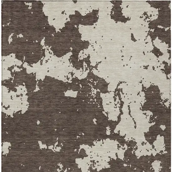 Brown And Beige Abstract Washable Indoor Outdoor Area Rug Photo 7