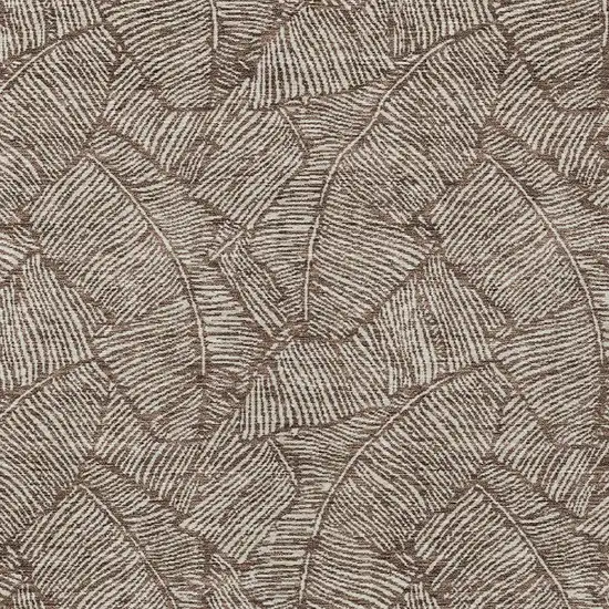 Brown And Beige Floral Washable Indoor Outdoor Area Rug Photo 7