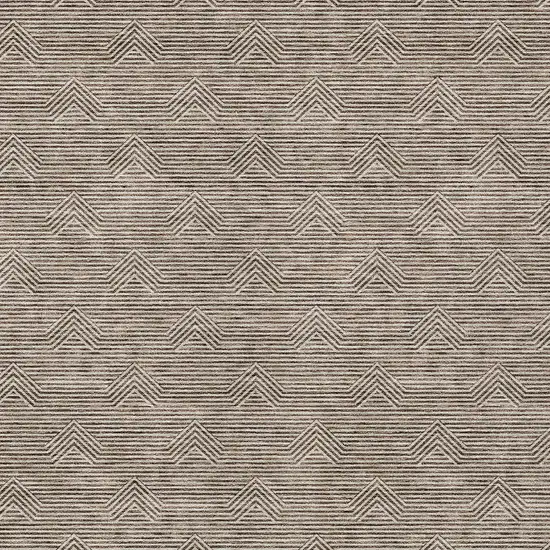 Brown And Beige Geometric Washable Indoor Outdoor Area Rug Photo 6