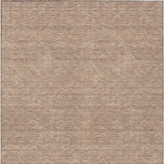 Brown And Beige Geometric Washable Indoor Outdoor Area Rug Photo 8