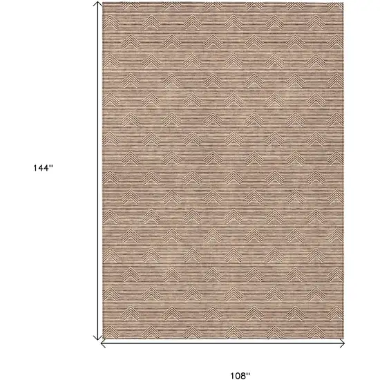 Brown And Beige Geometric Washable Indoor Outdoor Area Rug Photo 3