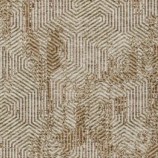 Brown And Beige Geometric Washable Indoor Outdoor Area Rug Photo 7