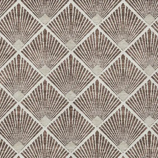 Brown And Beige Geometric Washable Indoor Outdoor Area Rug Photo 6