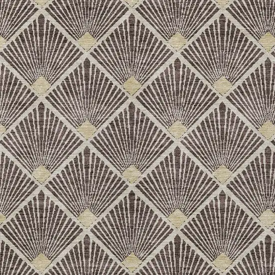 Brown And Beige Geometric Washable Indoor Outdoor Area Rug Photo 6