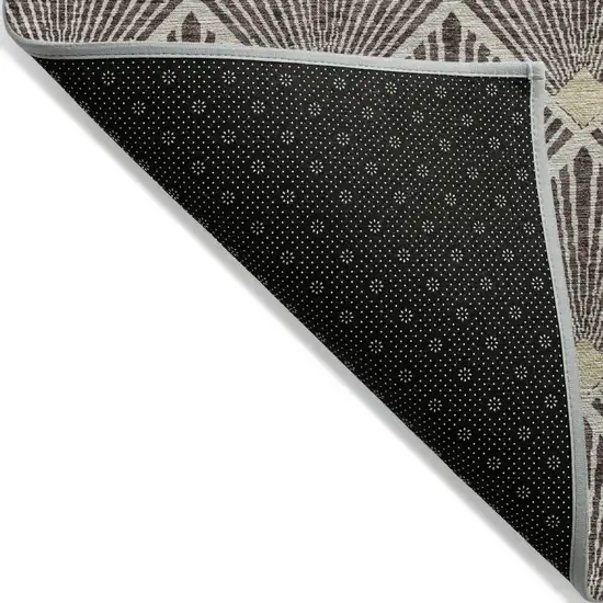 Brown And Beige Geometric Washable Indoor Outdoor Area Rug Photo 4