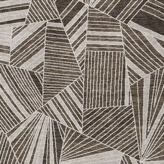 Brown And Beige Geometric Washable Indoor Outdoor Area Rug Photo 6