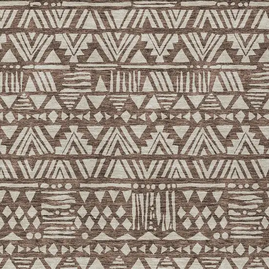 Brown And Beige Southwestern Washable Indoor Outdoor Area Rug Photo 7