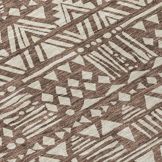 Brown And Beige Southwestern Washable Indoor Outdoor Area Rug Photo 6