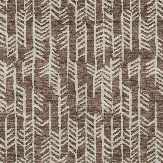Brown And Beige Tribal Washable Indoor Outdoor Area Rug Photo 6