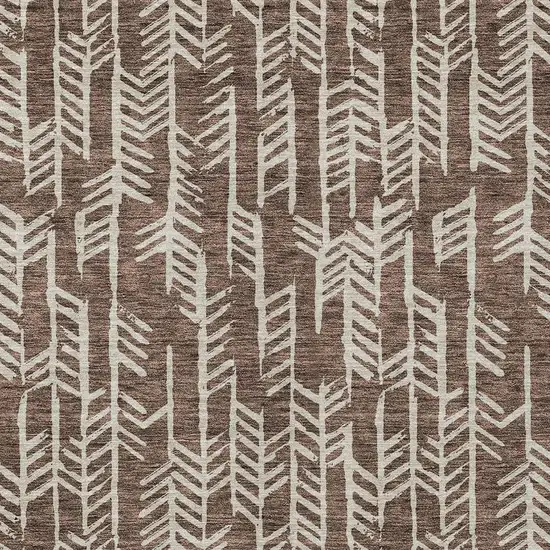 Brown And Beige Tribal Washable Indoor Outdoor Area Rug Photo 6