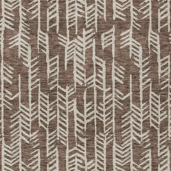 Brown And Beige Tribal Washable Indoor Outdoor Area Rug Photo 6