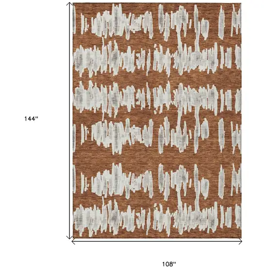Brown And Gray Striped Washable Indoor Outdoor Area Rug Photo 3