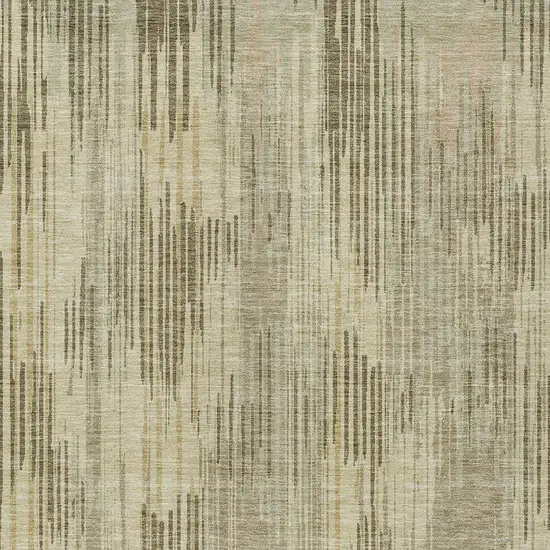 Brown And Green Striped Washable Indoor Outdoor Area Rug Photo 6