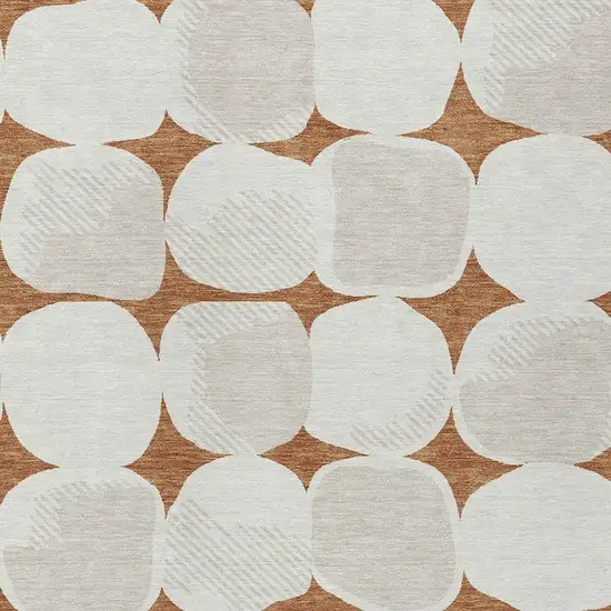 Brown And Ivory Abstract Washable Indoor Outdoor Area Rug Photo 6