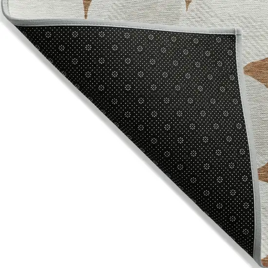 Brown And Ivory Abstract Washable Indoor Outdoor Area Rug Photo 4