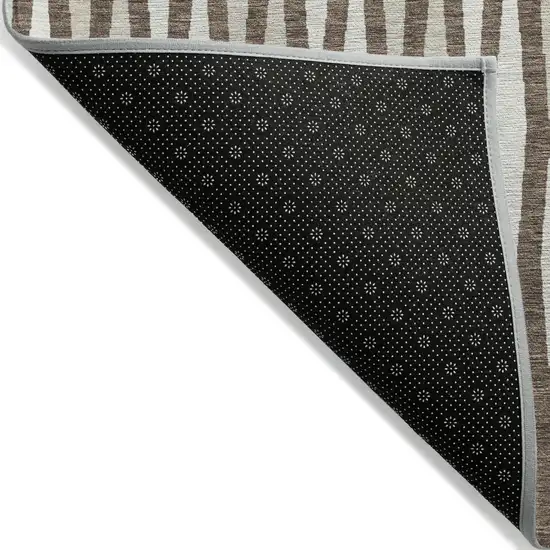 Brown And Ivory Geometric Washable Indoor Outdoor Area Rug Photo 4