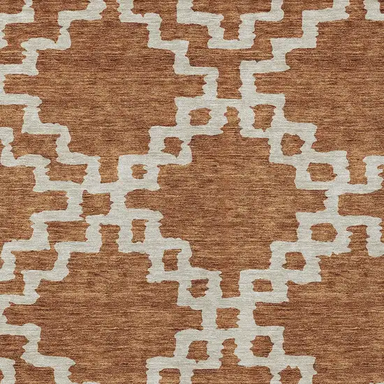 Brown And Ivory Geometric Washable Indoor Outdoor Area Rug Photo 6
