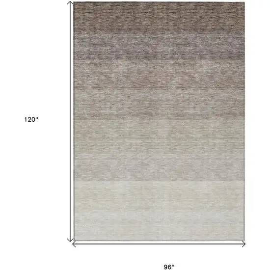 Brown And Ivory Ombre Washable Indoor Outdoor Area Rug Photo 6