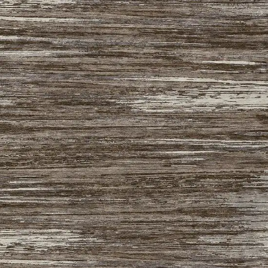 Brown And Ivory Striped Washable Indoor Outdoor Area Rug Photo 6