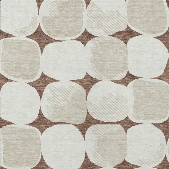 Brown Beige And Ivory Abstract Washable Indoor Outdoor Area Rug Photo 6