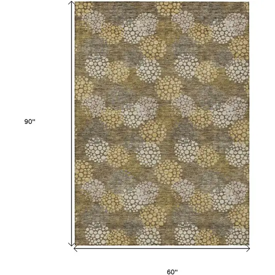 Brown Beige And Ivory Polka Dot Washable Indoor Outdoor Area Rug Photo 3