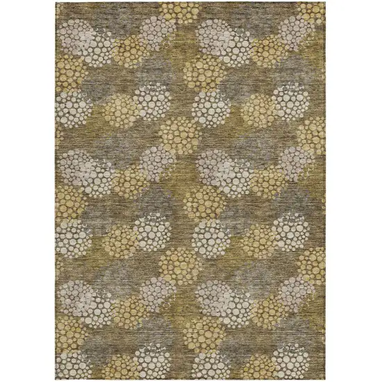 Brown Beige And Ivory Polka Dot Washable Indoor Outdoor Area Rug Photo 8