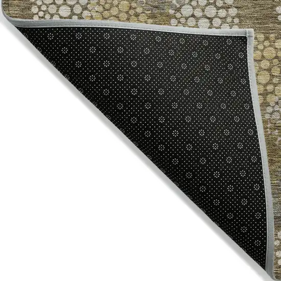 Brown Beige And Ivory Polka Dot Washable Indoor Outdoor Area Rug Photo 4