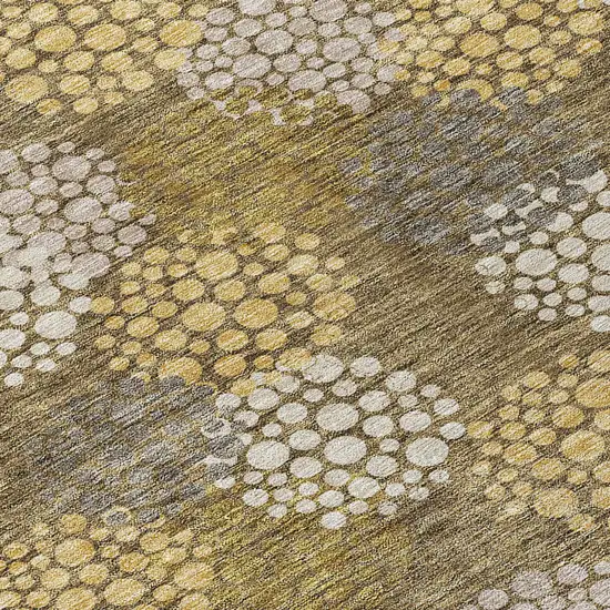 Brown Beige And Ivory Polka Dot Washable Indoor Outdoor Area Rug Photo 7
