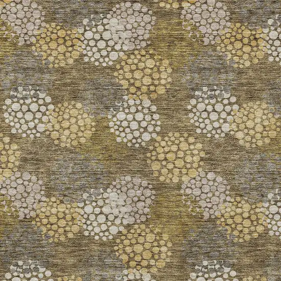 Brown Beige And Ivory Polka Dot Washable Indoor Outdoor Area Rug Photo 6