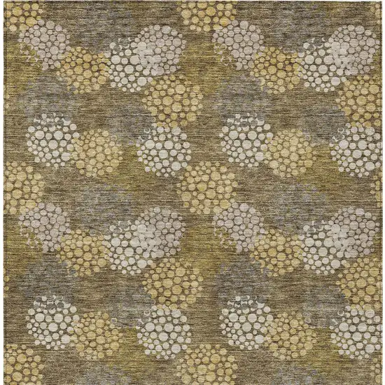Brown Beige And Ivory Polka Dot Washable Indoor Outdoor Area Rug Photo 8