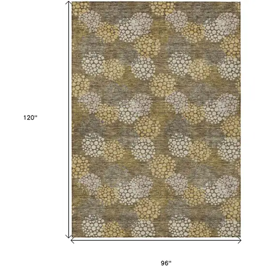 Brown Beige And Ivory Polka Dot Washable Indoor Outdoor Area Rug Photo 3